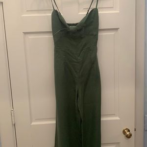 Faithful the Brand Green Linen Jumpsuit